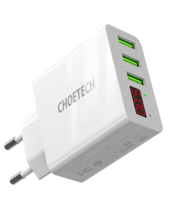 Choetech  -port Usb-  Vægoplader    Display 15w Hvid