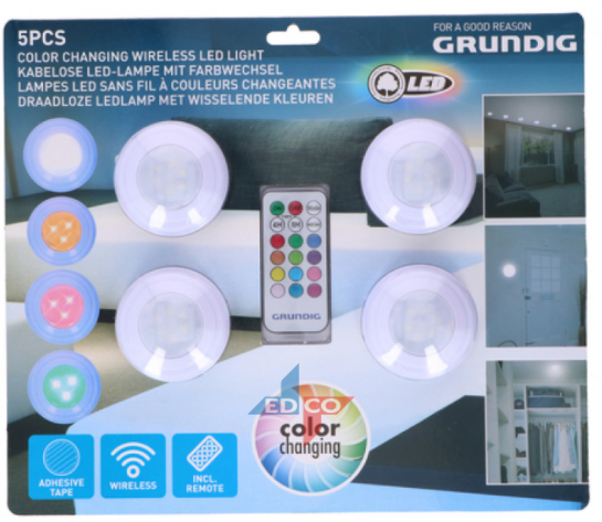 Grundig Led Spot Trådløs Stk Inkl Fjernbetjening