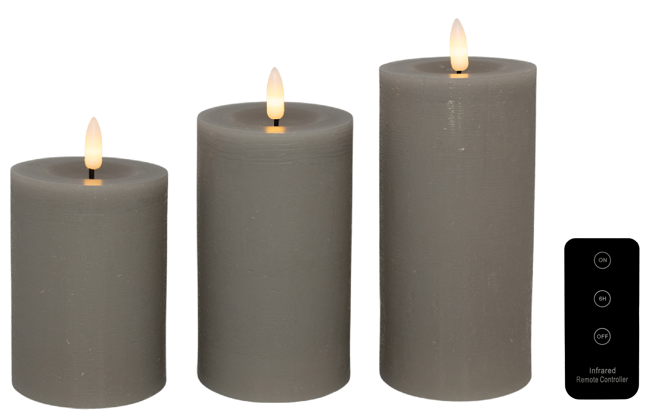 Led Bloklys  Grå    Pak Inkl  Fjernbetjening