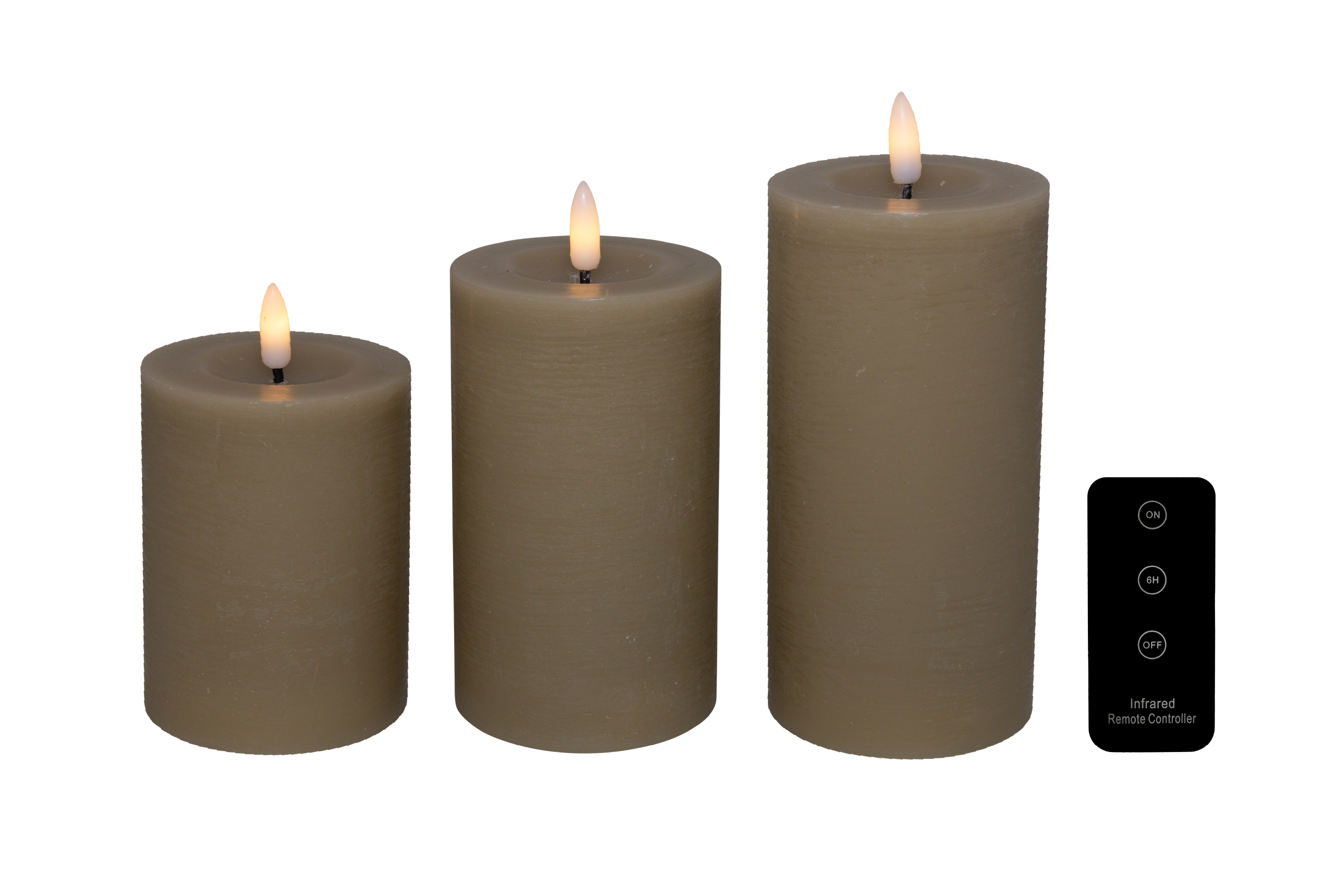 Led Bloklys  Sand    Pak Inkl  Fjernbetjening