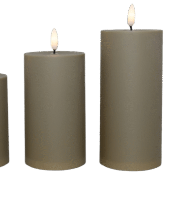 Led Bloklys -udendørs  Sand    Stk  Inkl  Fjernbetjening