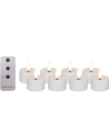 Led Fyrfadslys  Hvid    Stk  Inkl  Fjernbetjening