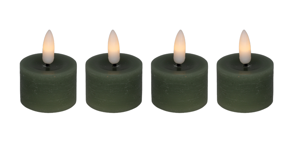 Led Fyrfadslys   Stearin  Grøn    Stk