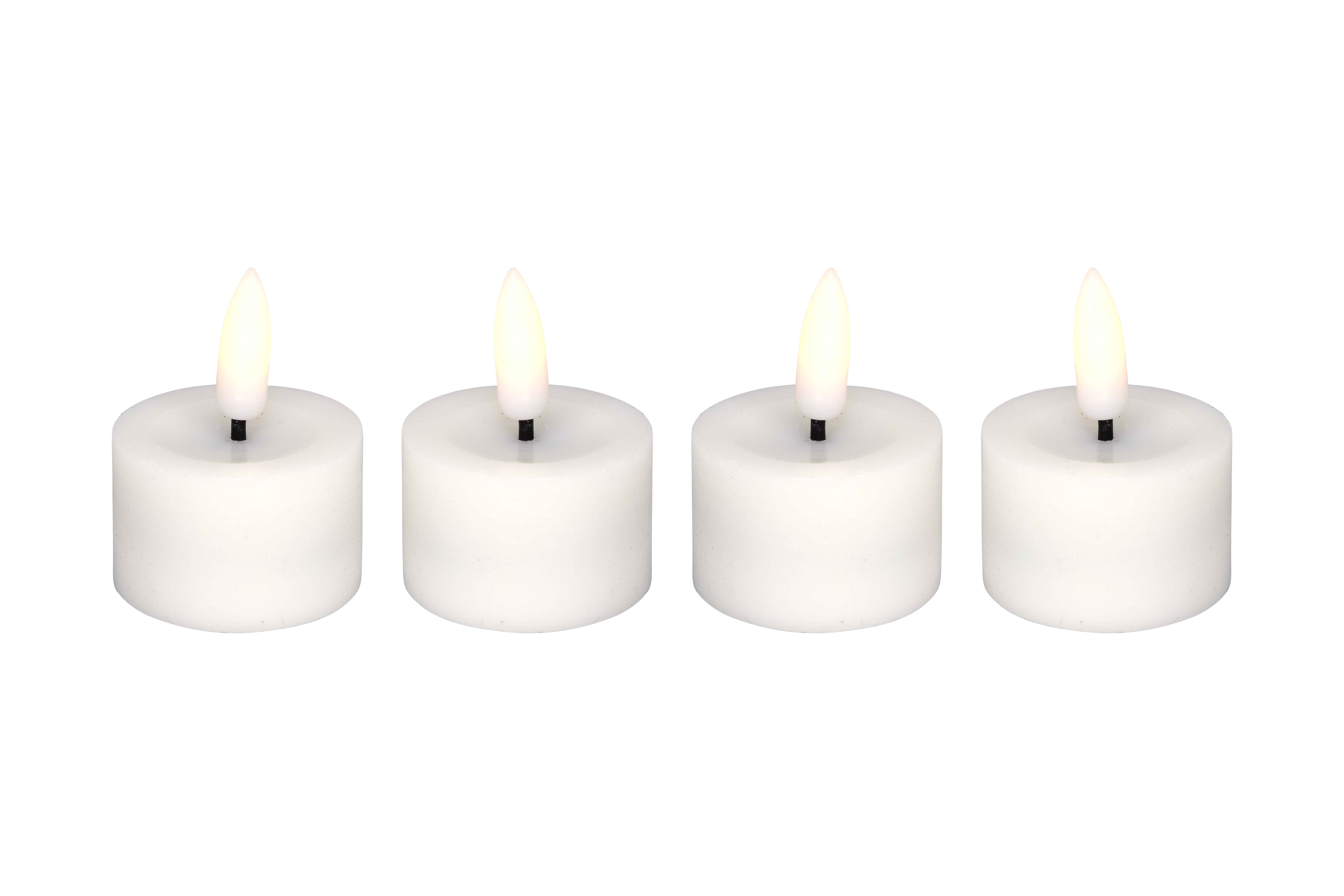 Led Fyrfadslys   Stearin  Hvid    Stk