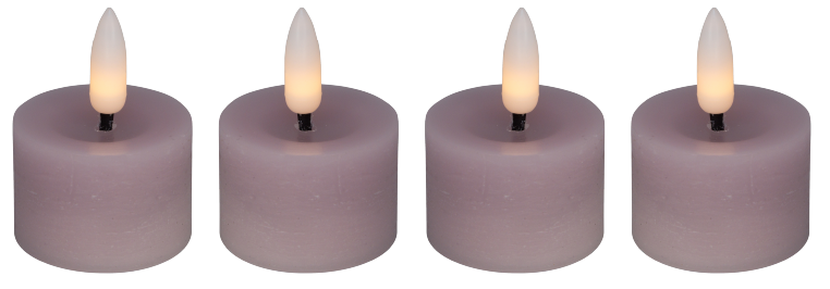 Led Fyrfadslys   Stearin  Rosa    Stk