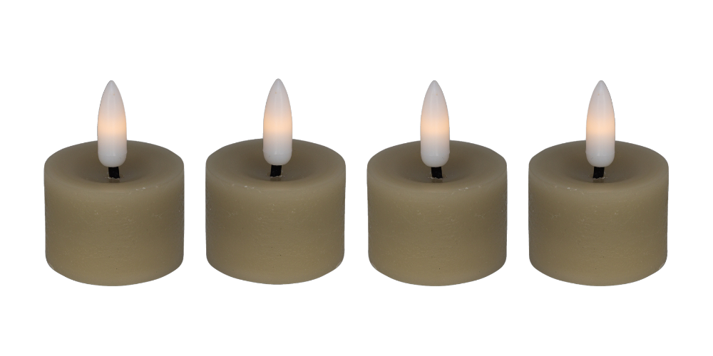 Led Fyrfadslys   Stearin  Sand    Stk