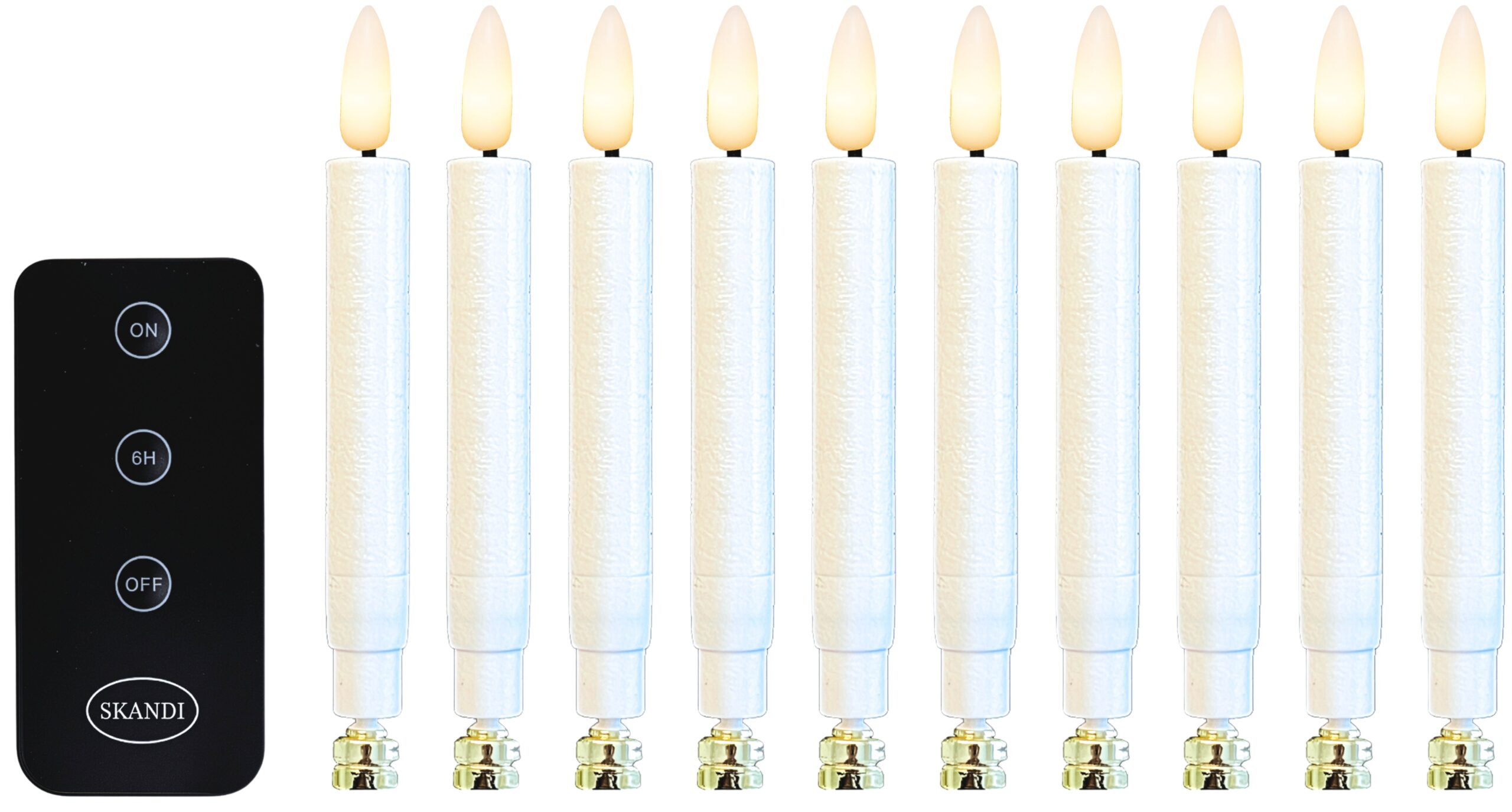 Led Juletræslys Passer Til Georg Jensen Hvid 10 Stk Med Justerbar Klips Og Fjernbetjening