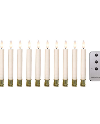 Led Juletræslys  Special Sokkel Til Georg Jensen  Hvid  10 Stk  Inkl  Fjernbetjening