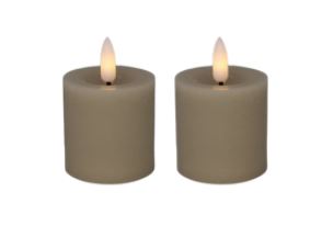 Led Mini Bloklys    8x5 Cm  Sand    Stk    Timer