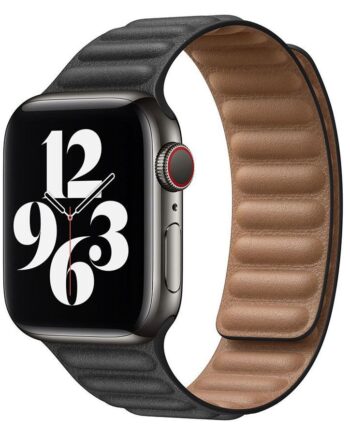 Lippa Apple Watch Magnetisk Læderrem 42 44 45 49 Sort