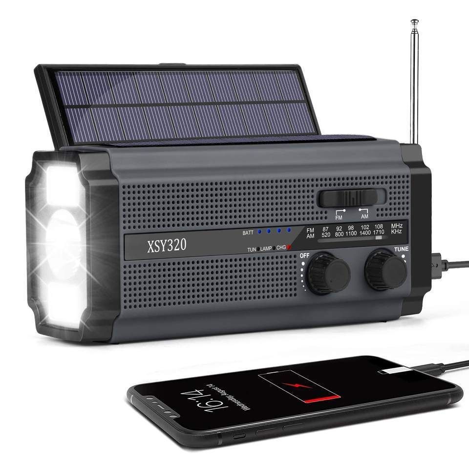 Lippa Fm Nødradio Solcelle Powerbank 500 Mah Sort