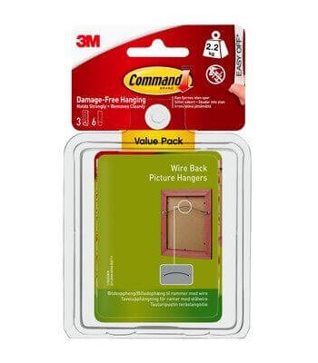 3m Command Billedophæng Til Wire Value Pack Hvid    Ophæng    Store Klæbestrips