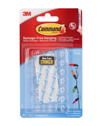 3m Command Gennemsigtige Dekorationsclips Med Klæbestrips