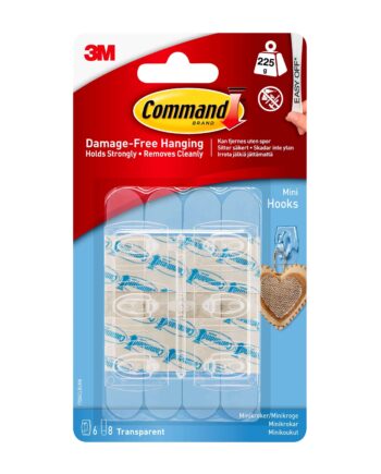 3m Command Gennemsigtige Minikroge Med Klæbestrips