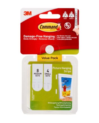 3m Command Klæbestrips Til Billedophæng Value Pack Hvid    Medium    Små