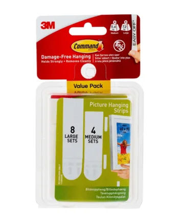 3m Command Klæbestrips Til Billedophæng Value Pack Hvid    Mellem    Store