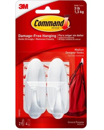 3m Command Krog Mellem  Hvid    Stk