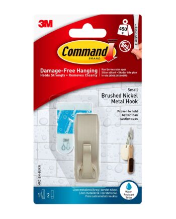 3m Command Lille Metalkrog Satineret Nikkel