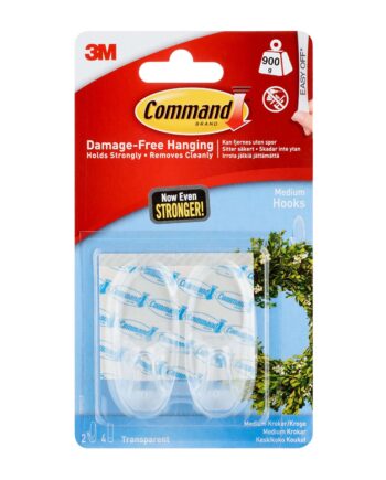 3m Command Mellemstore Gennemsigtige Kroge Med Gennemsigtige Klæbestrips