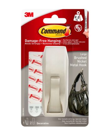 3m Command Stor Metalkrog Børstet Nikkel