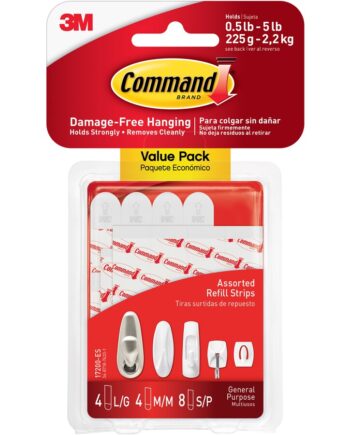 3m Command Strips  -pack Hvide    Medium Sæt     Large Sæt