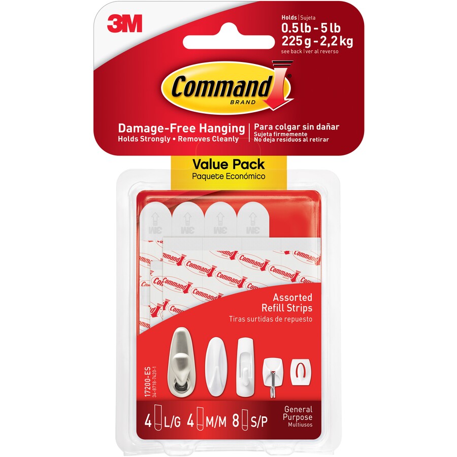 3m Command Strips -pack Hvide Medium Sæt Large Sæt
