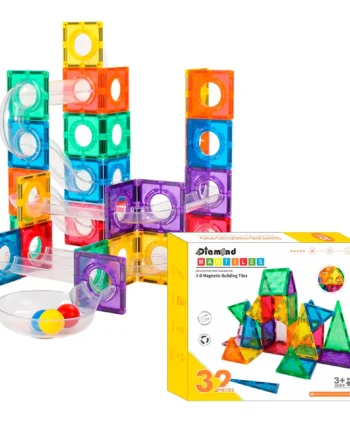Magnetic Tiles Kuglebane 88 Dele   32 Stk Byggesæt