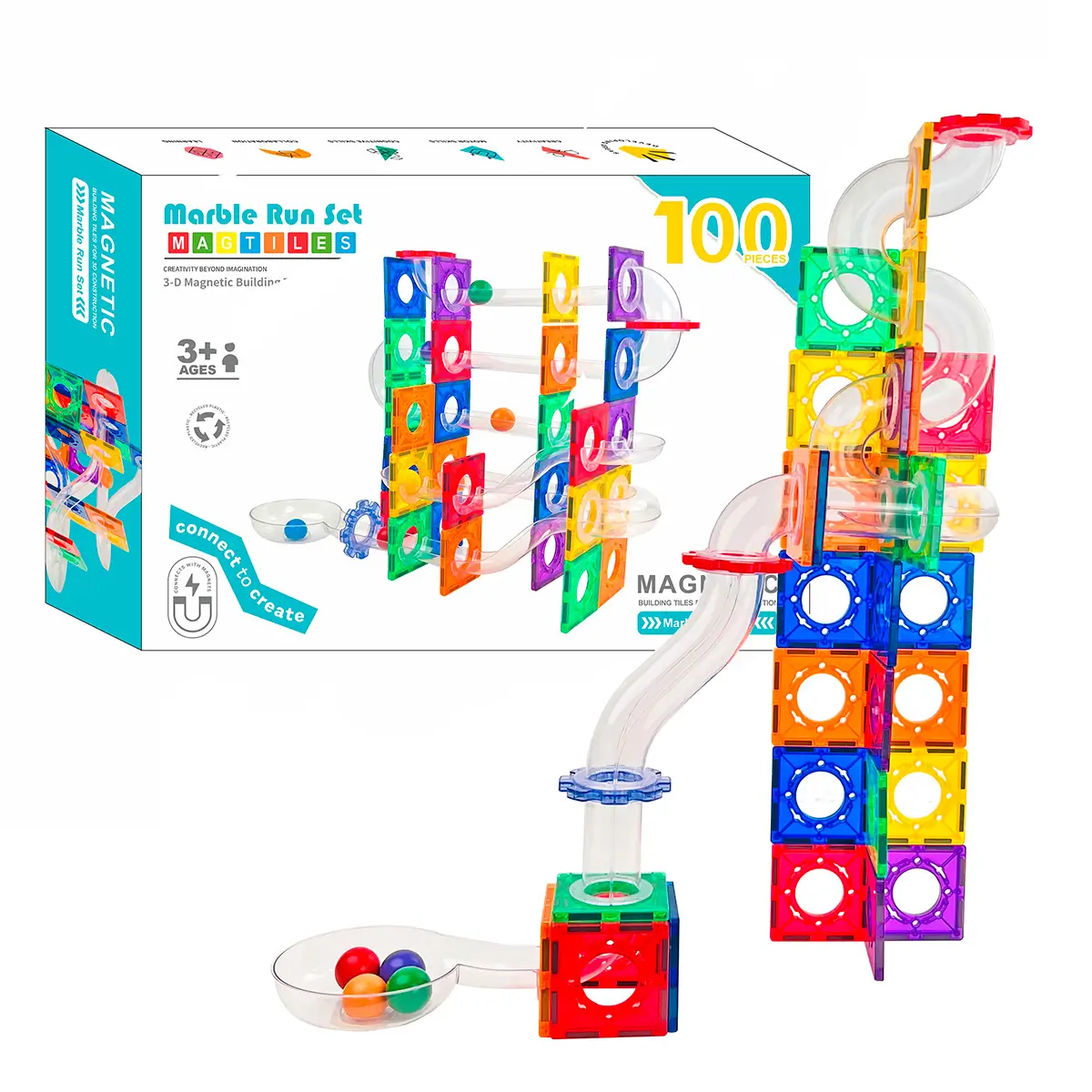 Magnetic Tiles Kuglebane 100 Dele