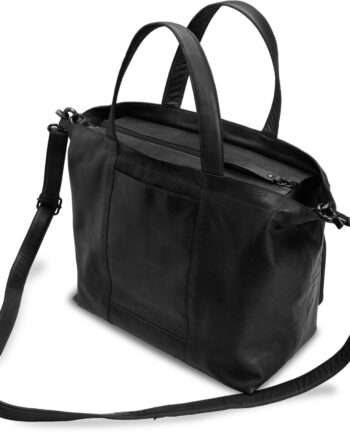 Muud Hiba Taske Med Lynlås Læder  Sort