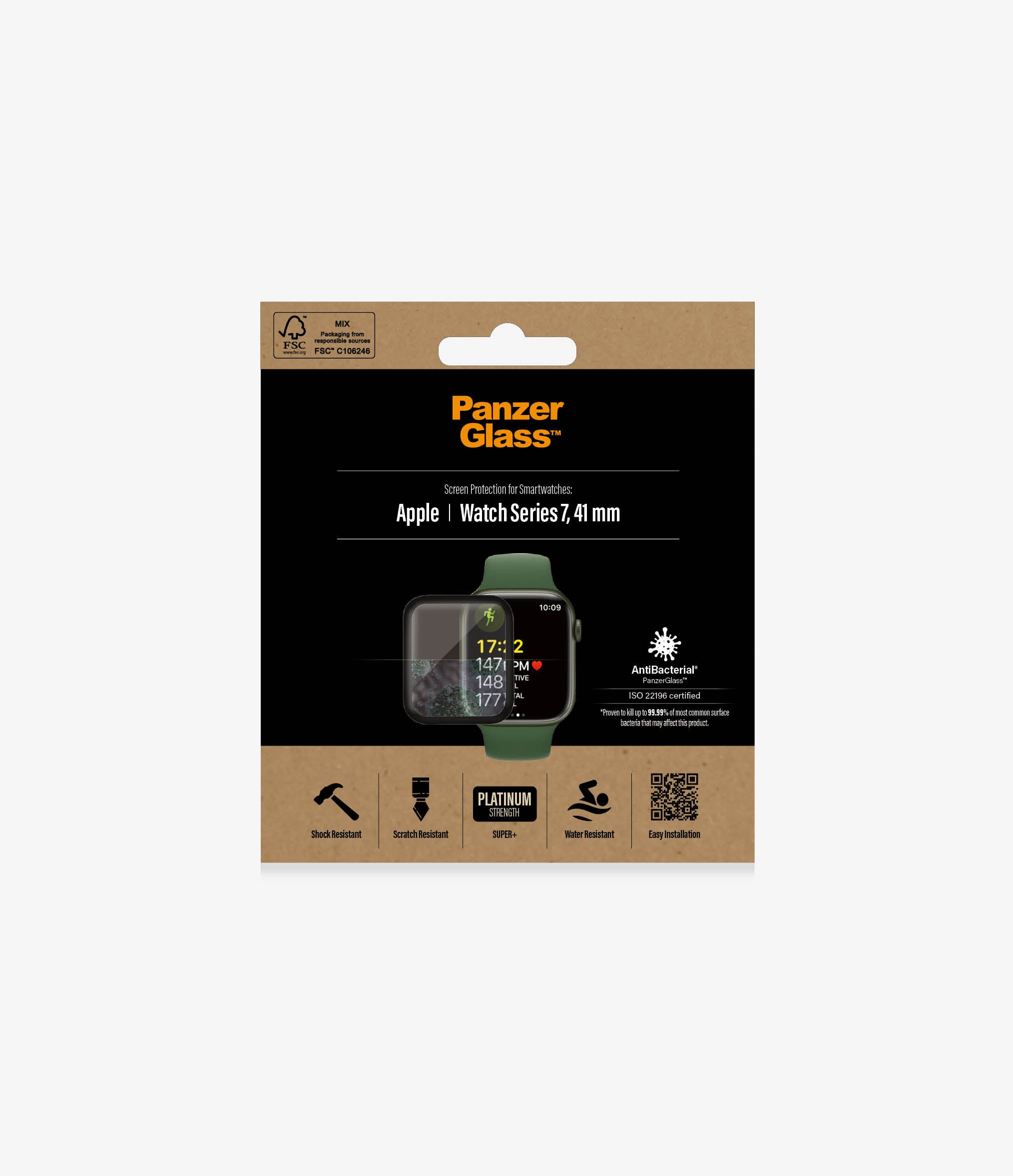 Panzerglass Skærmbeskyttelse Apple Watch Series 41 Mm Sort