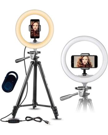 Pro Ring Light Stativ 10 Quot - 52-136 Cm Bluetooth Fjernbetjening 3000-6500k