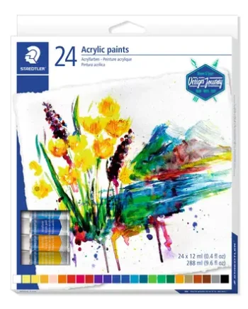 Staedtler Design Journey Acrylmaling 12ml Ass Til   Eks Fimo  24 Farver
