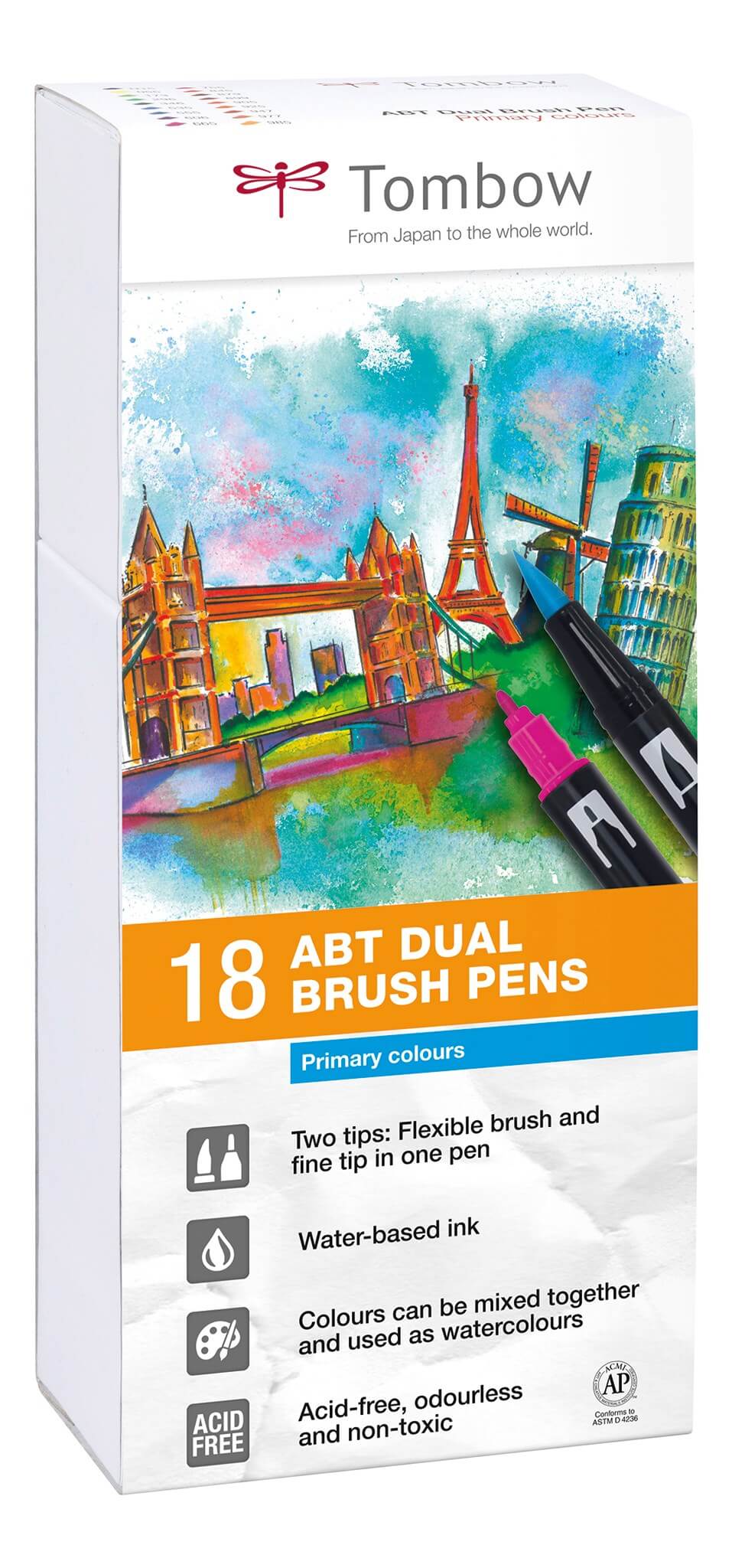 Tombow Abt Dual Brush 18p- Basic 18 Stk Tusch Med Dobbeltspids