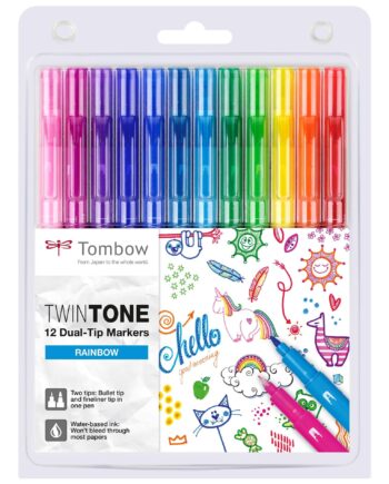 Tombow Twintone Tusch Med Dobbeltspids  12 Stk  Regnbue