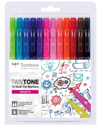Tombow Twintone  Tusch Med Dobbletspids  12 Stk  Brights