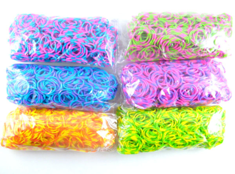 -farvede Loom Bands  600stk