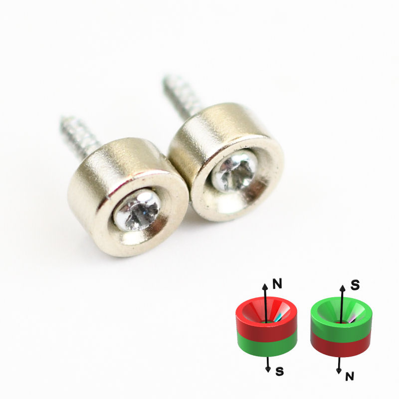 Aciâ  Skivemagnet-par ø7x4mm    2mm Hul    6n