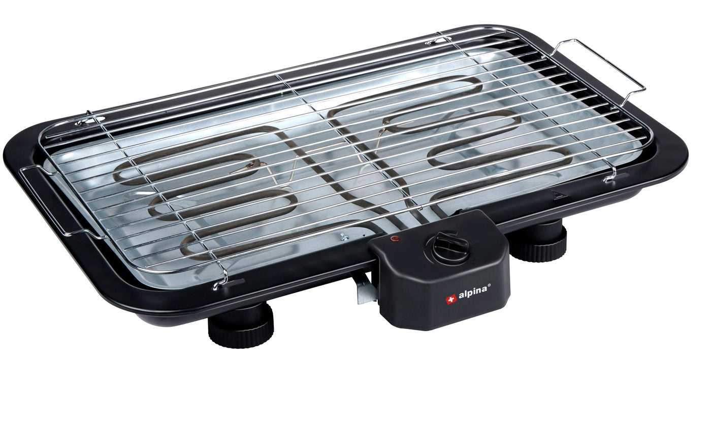 Alpina Elektrisk Bordgrill 2200w  Stor Grill Til Indendørs   Udendørs Brug