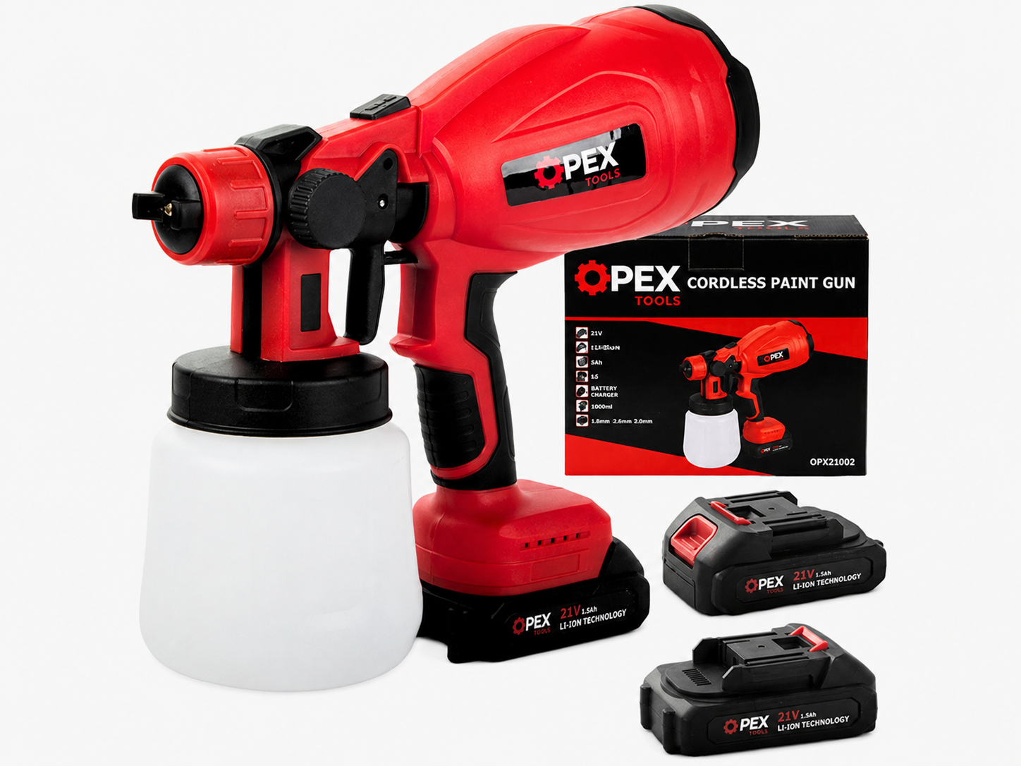 Batteridrevet Malersprøjte 21v Med   Batterier  800w Malerpistol Med Hvlp   1l Beholder