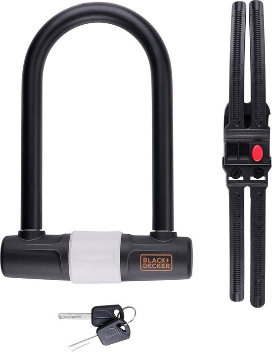 Black   Decker Bøjlelås  Robust Og Sikkert Til Cykel  Motorcykel Og Scooter