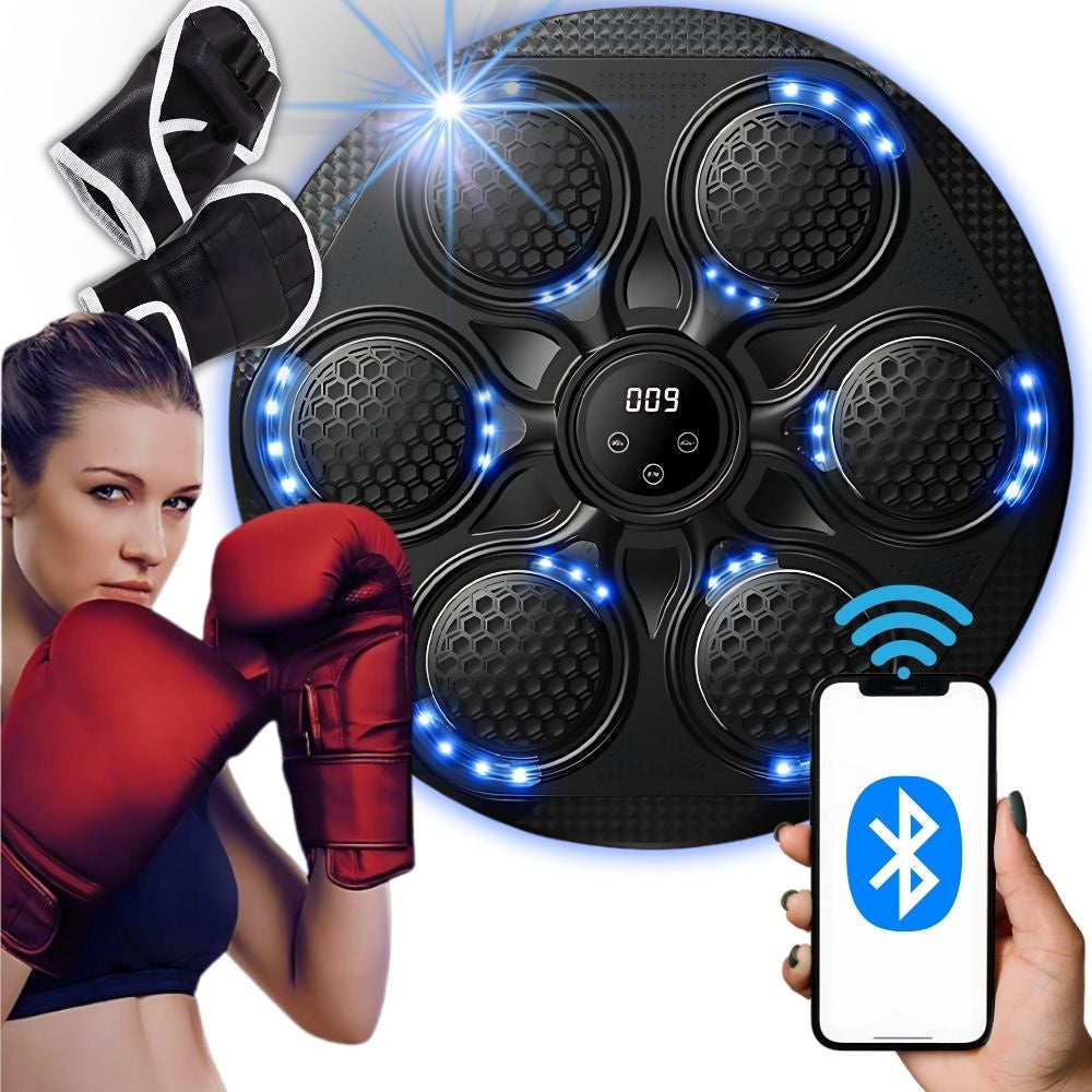 Bokse Maskine Med Led  Bluetooth Musik   Boksehandsker  15 Hastigheder