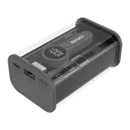 Deltaco Power Bank 10 000 Mah  Transparent  1x Usb-   1x Usb-  Powerbank