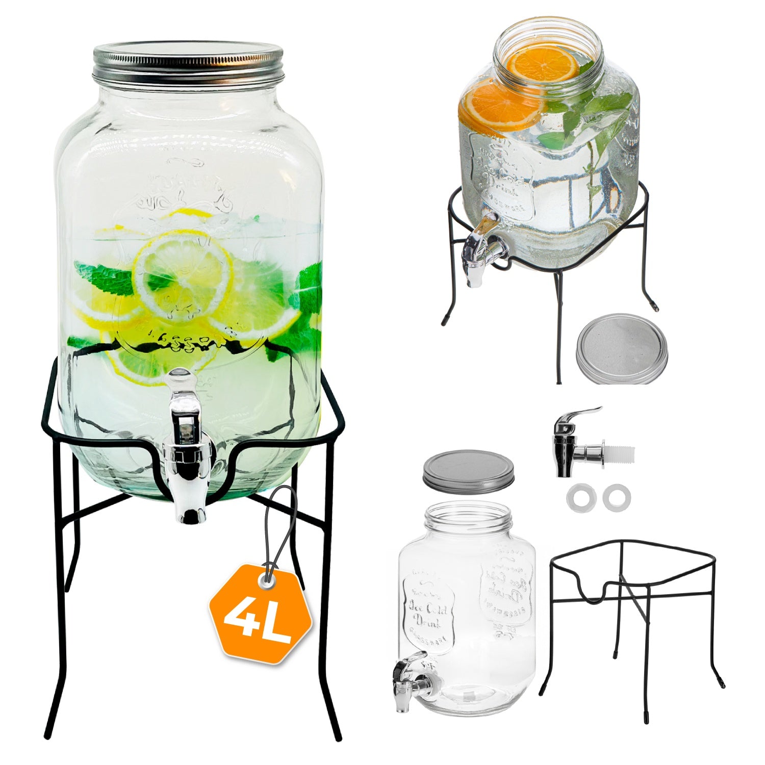 Drikkedispenser 4l   Glas
