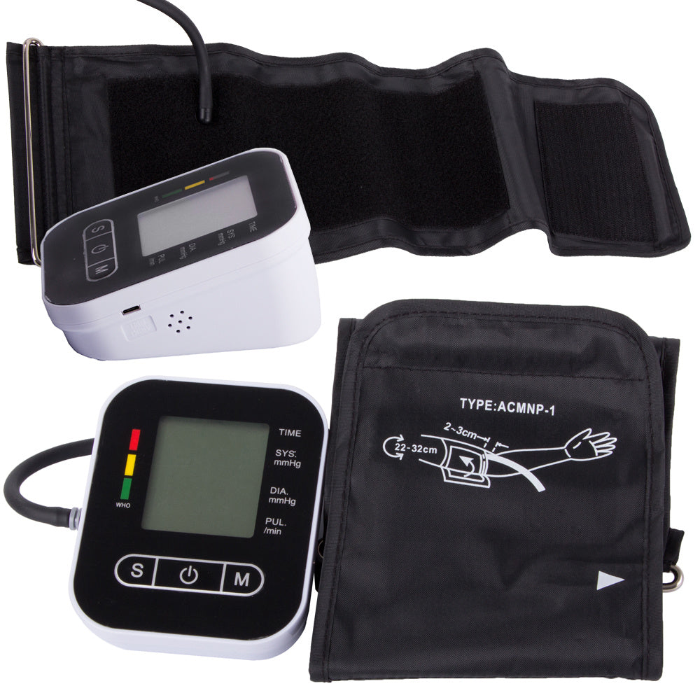 Elektronisk Blodtryksmåler Til Overarm  Lcd Display   Anti-skrid Base