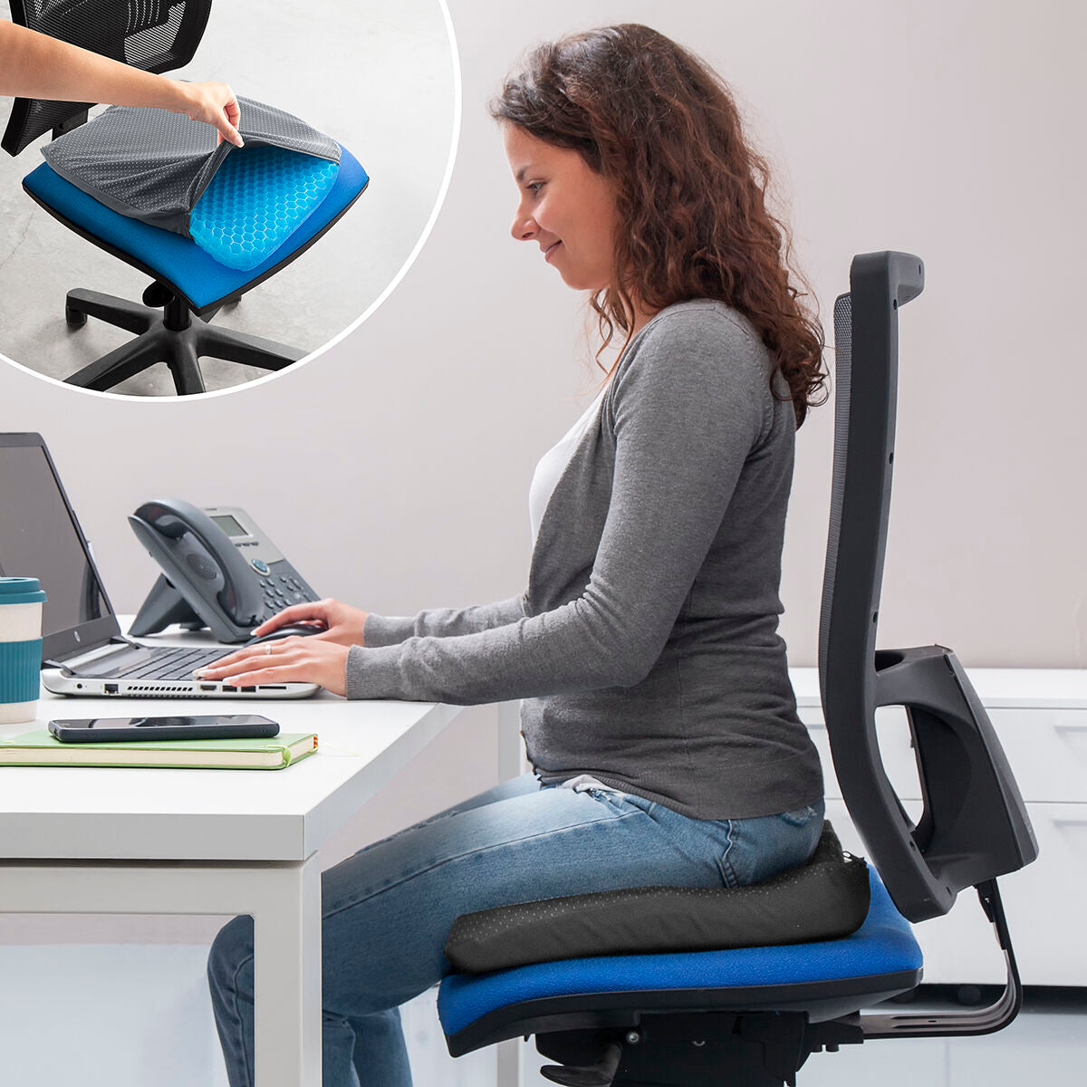 Ergonomisk Siddepude Med Gel Og Bikubestruktur  øget Komfort Hele Dagen