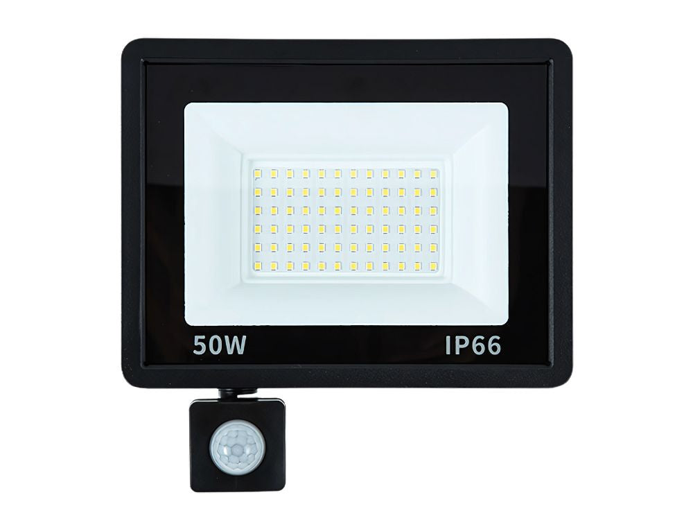 Halogen Led Projektør 50w 6000k Med Skumringssensor  Tænd Sluk Ved Daggry  Ip66