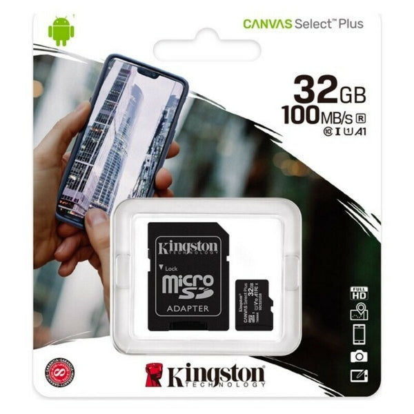 Kingston 32gb Micro Sd Memory Kort Med Adaptor 100 Mb