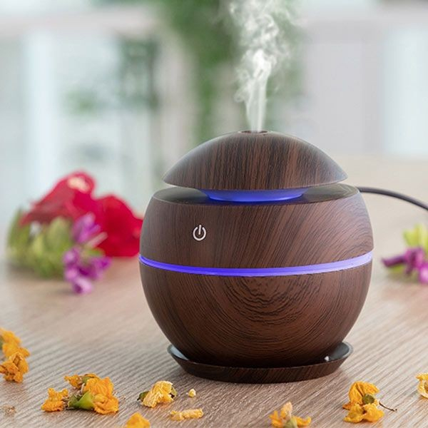Mini  Luftfugter  Med  Mulighed  For  Aroma    Mørk  Valnød