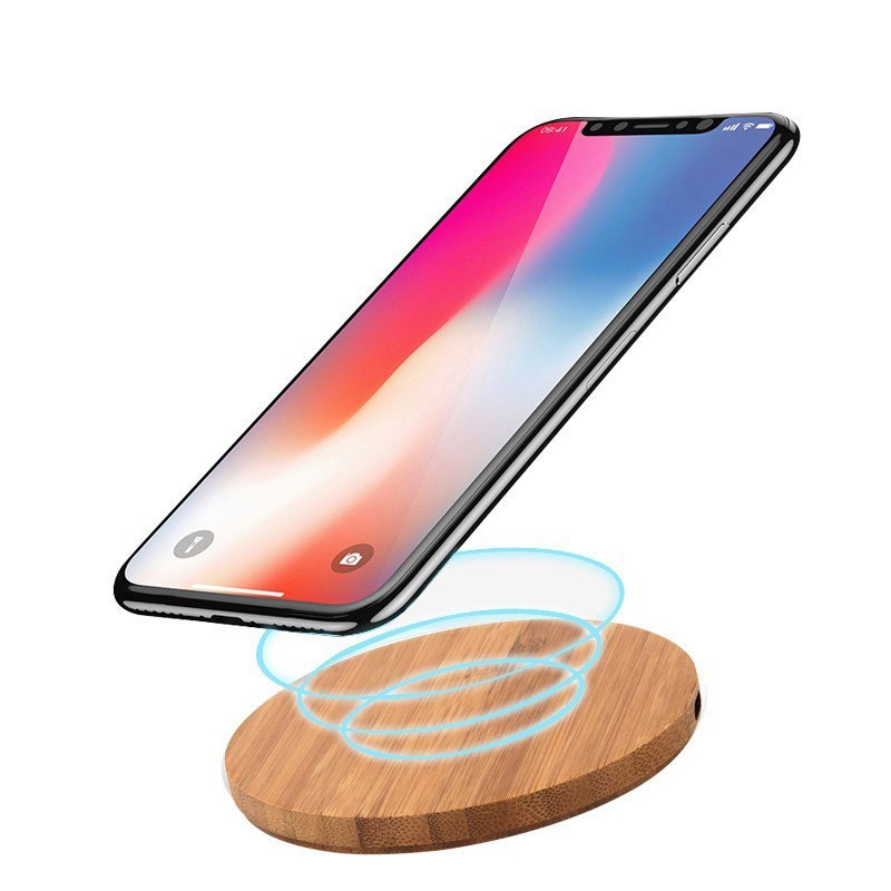 Qi  Trådløs  Oplader   Bambus Design-