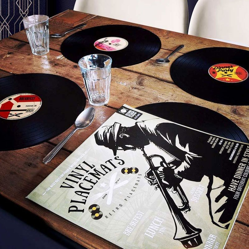 Retro Vinylplade Dækkeservietter      Stk